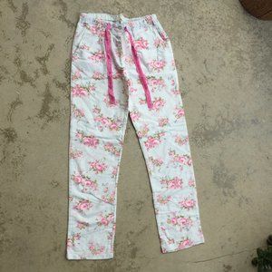 Rose Print Brushed Flannel Lounge Pants NWOT